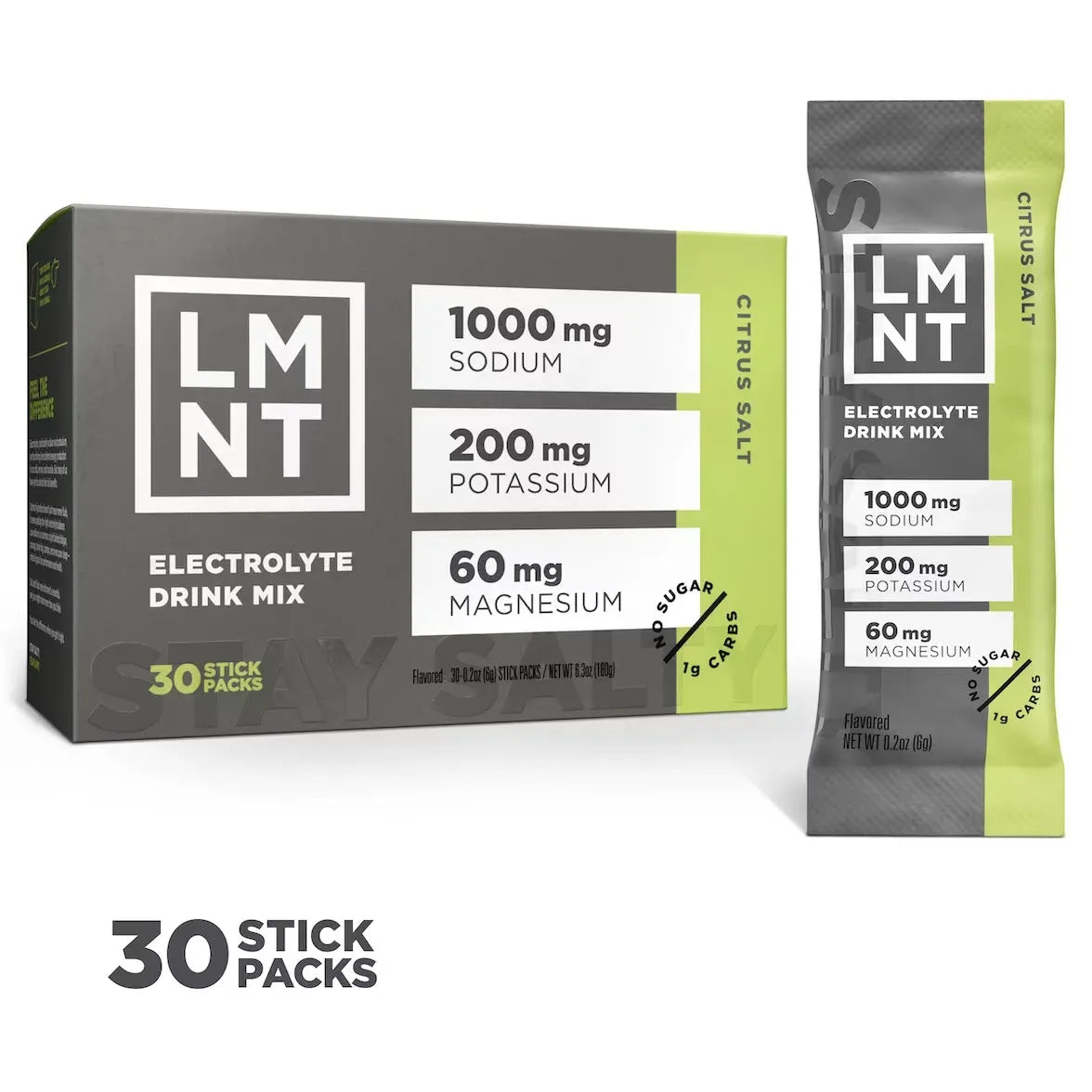 LMNT Zero Sugar Electrolytes - Citrus Salt | Drink Mix | 30-Count