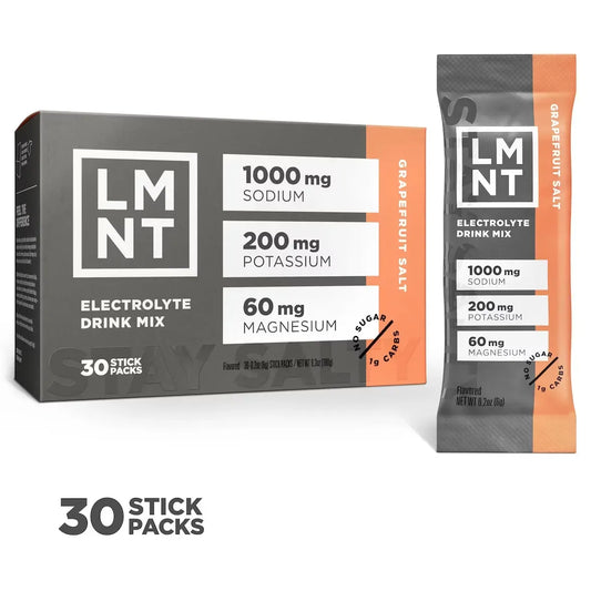 LMNT Zero Sugar Electrolytes - Grapefruit Salt | Drink Mix | 30 Count