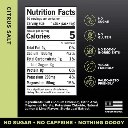 LMNT Zero Sugar Electrolytes - Citrus Salt | Drink Mix | 30-Count
